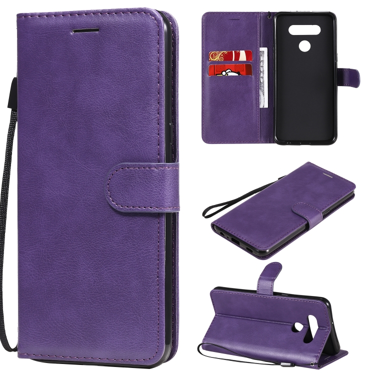 For LG K51 Solid Color Horizontal Flip Protective Leather Case