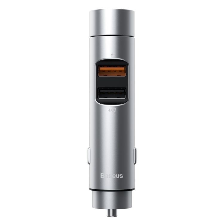 Baseus Energy Column Dual Usb Wireless Bluetooth Mp3 Car Charger Style Pps Fast Charge Chinese Version Silver