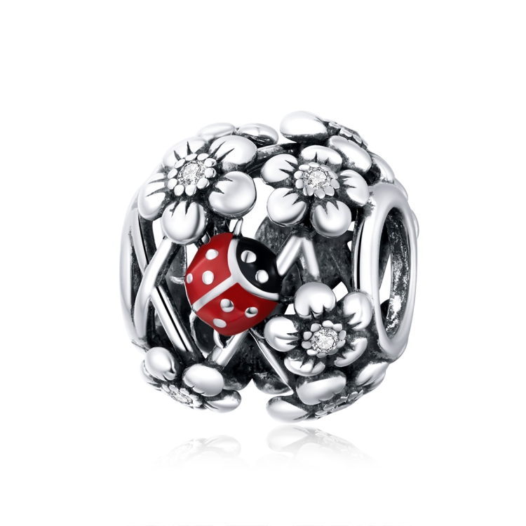 S925 Sterling Silver Garden Elves Ladybug Beads DIY Bracelet