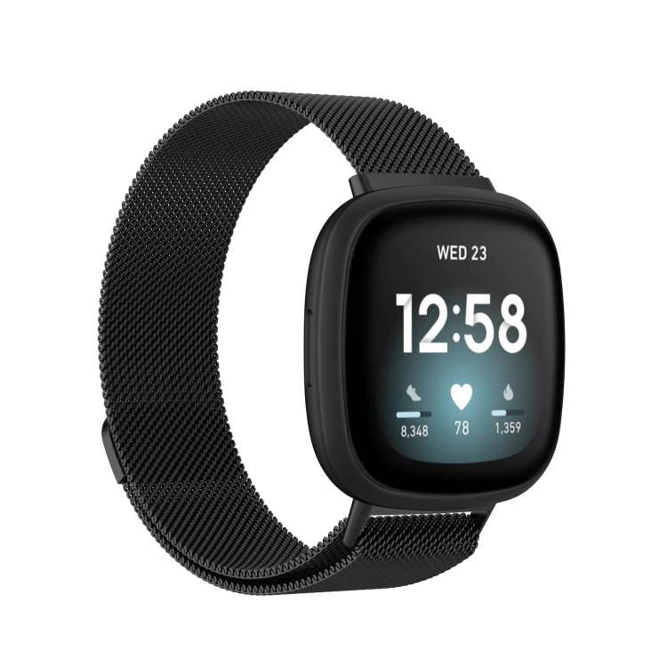 Para correa de reloj milanesa Fitbit Versa 3 tama o S 202 mm negro