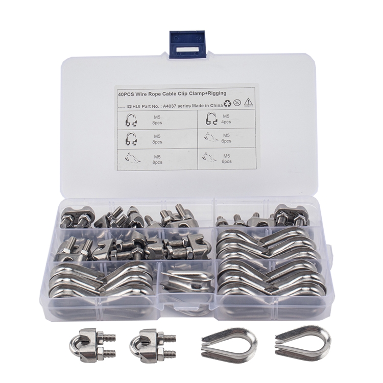 Wire Rope Cable Clip Clamp, 304 Stainless Steel U Bolt Saddle Fastener