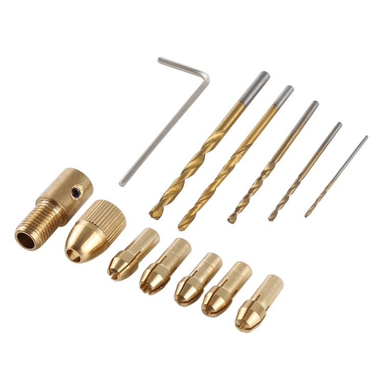 WLXY WLDIY001 Mini DIY Brass Electric Drill Chucks Drill Bits Set