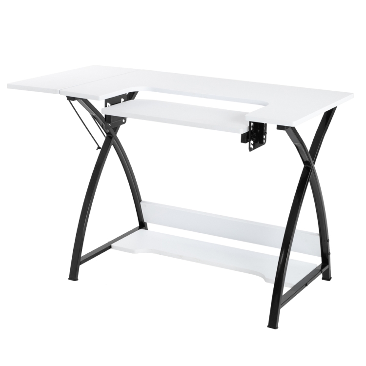 Dropship Sewing Craft Table Home Office Computer Desk With Storage Shelves  And Drawer to Sell Online at a Lower Price