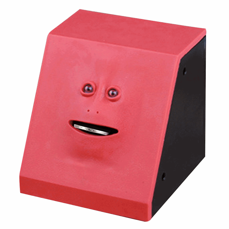 Face Bank Automatic Money Eating Box กล่องใส่เหรียญ (สีแดง)