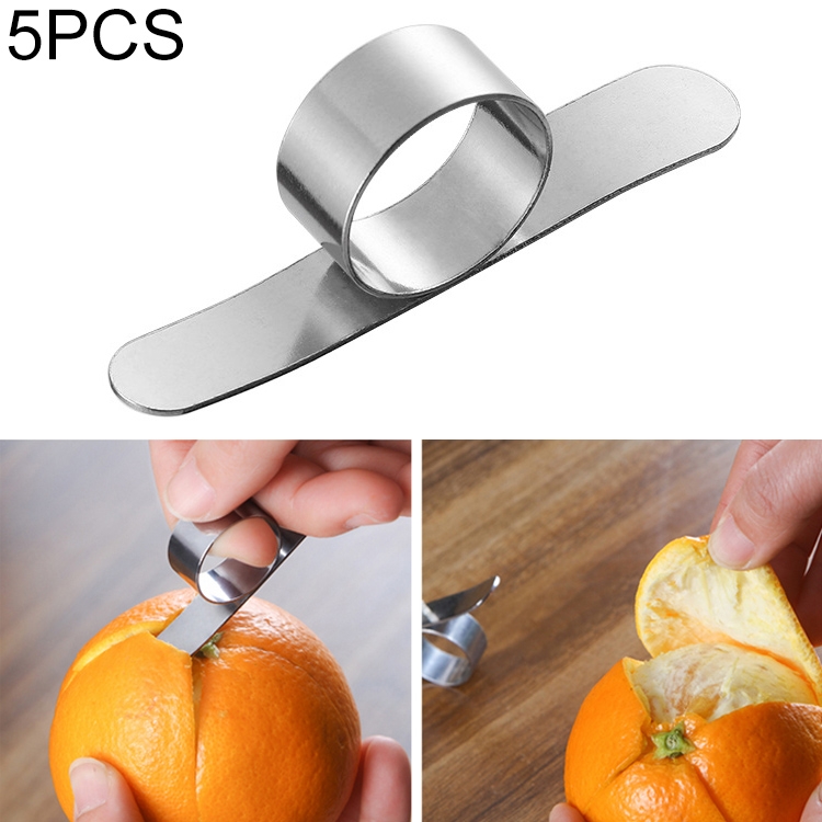 Strumento per sbucciare le arance con apertura a dito in acciaio  inossidabile da 5 pezzi