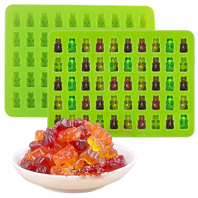 Gummy Molds Silicone Shapes 8PCS Non-stick Candy Gummy Bear Molds
