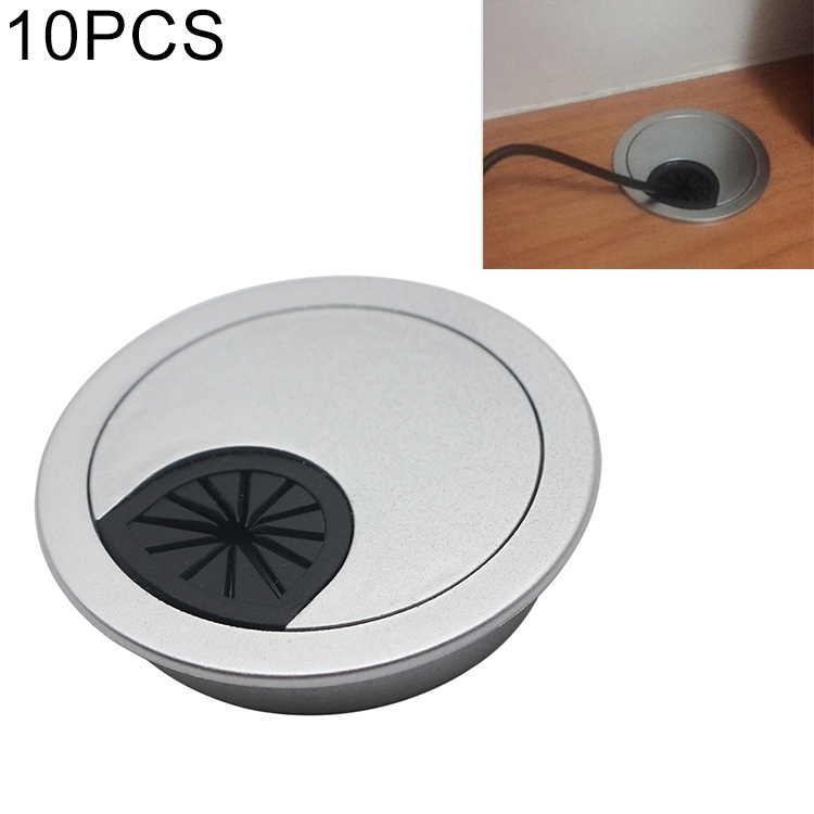 Round Hole Computer Rack 10 PCS Desk Computer Desktop Plastic Round Threading Box Hole Cover ...
