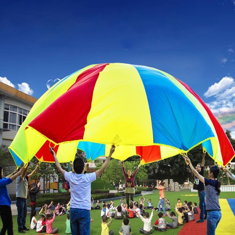 Parachute Outdoor Game Exercise Sport Toy 8 Handles Child Play Rainbow Parachute 