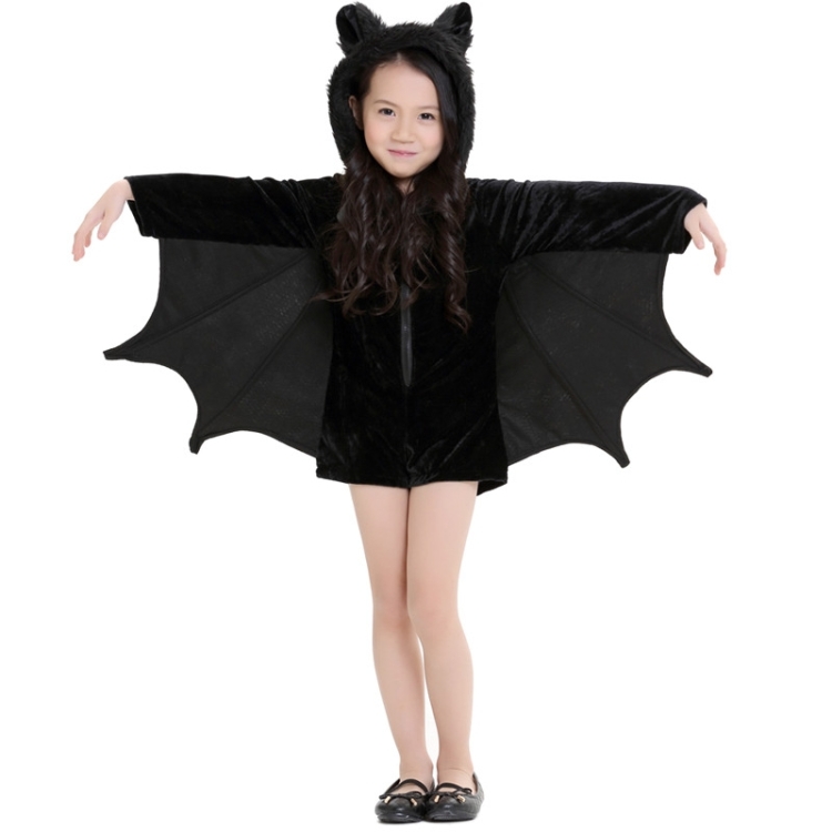 Disfraz de Halloween para niños y mujeres Ropa de vampiro de murciélago Ropa  de cosplay de rendimiento en el escenario, Tamaño: S, Busto: 82 cm, Ropa  larga: 62 cm, Altura sugerida: 120-135 cm