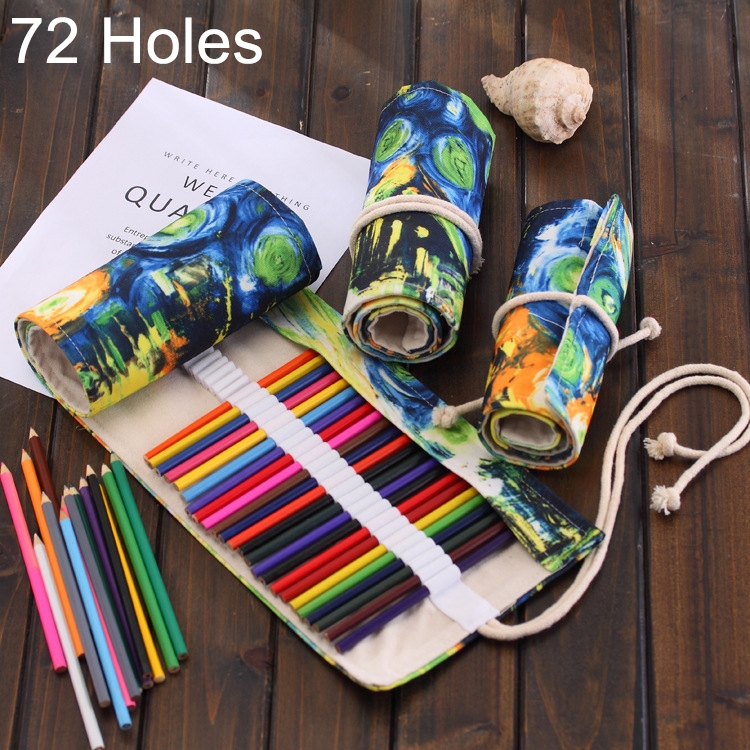 36 Slot Roll Up Pencil Bag Large Capacity Pen Pouch Washable Pen Organizer  Bag