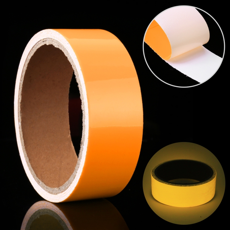 2 Rollos De Cinta Luminosa Naranja Que Brilla En La Oscuridad - 1 Cm X 5 M, Autoadhesiva