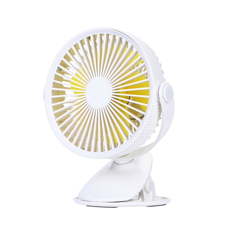 WT-F15 Clamp Dual-use 1200mAh 360 Degrees Rotation Mini Wireless USB  Portable Fan with 3 Speed Control (White)
