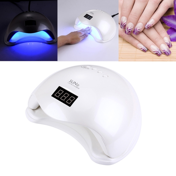 SUN5 48W UV LED Nail Lamp Fingernail Gel Curing Dryer with Infrared Sensor  & Time Setting & LCD Time Display(White)