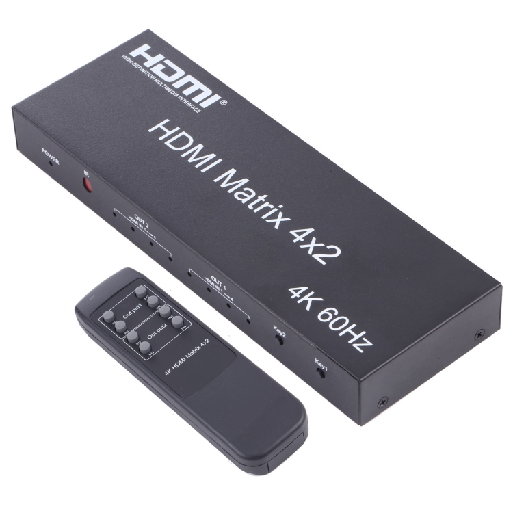 HDMI 4x2 Matrix Switcher / Splitter with Remote Controller, ARC / MHL / 4Kx2K / 3D, 4 Ports