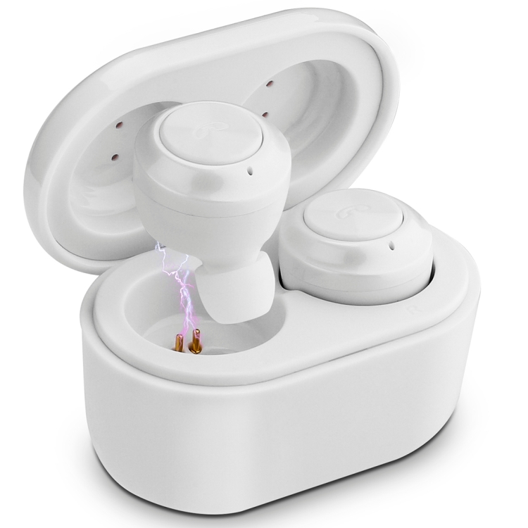 BTH A6 Wireless Bluetooth 5.0 Earphone with Magnetic Charging Box White