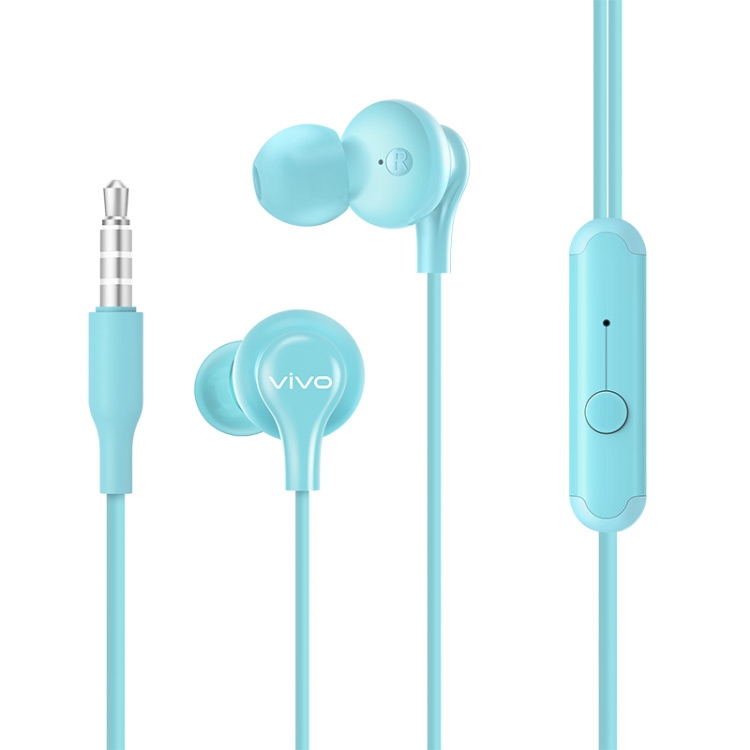 Original vivo HP2033 6020005 3.5mm Interface In ear Wire Control Earphone with Mic Blue