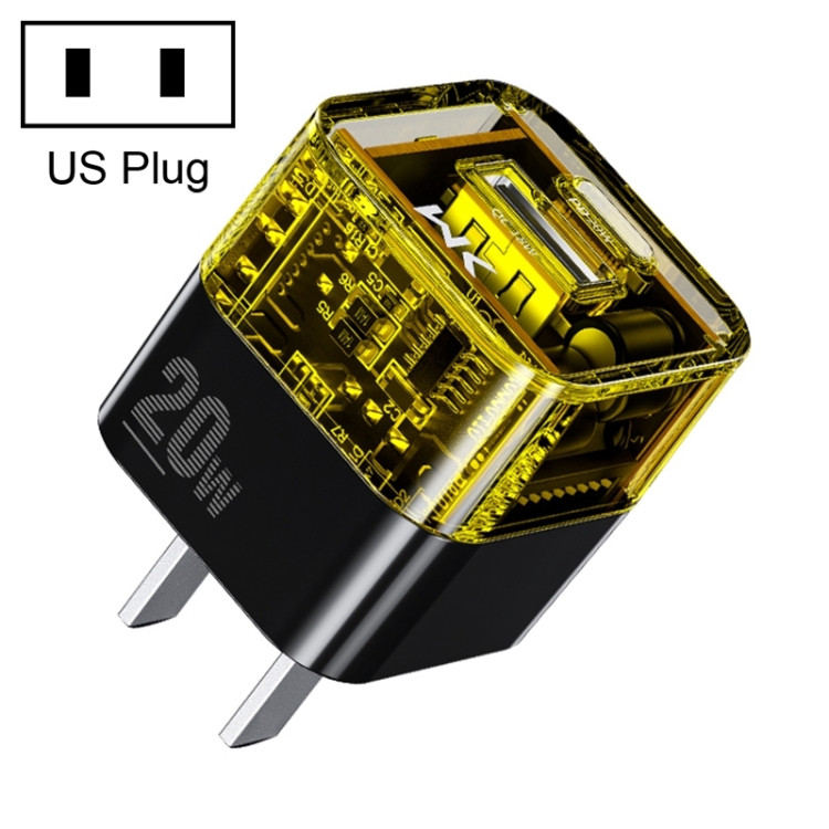 WK WP-U149 20W USB+USB-C/Type-C デュアルポート 透明充電器 仕様:
