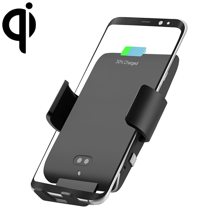 Cargador inalámbrico para coche C13 de 10 W para iPhone XR / XS Max /  Galaxy S9 + / S9 / Huawei Mate 20 Pro y otros teléfonos compatibles con Qi,  compatible con control de voz (negro)