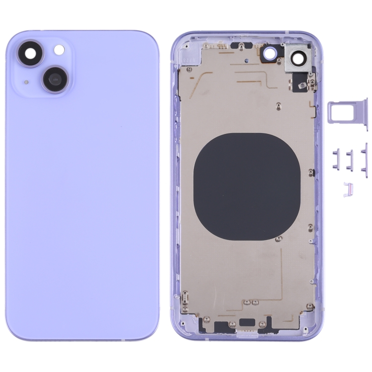 Back Housing Cover with Appearance Imitation of iP13 for iPhone XR(Purple)