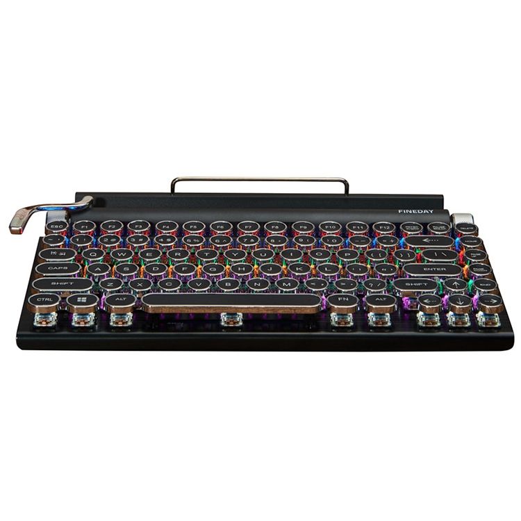 Teclado Retro Punk redondo para juegos, Teclado retroiluminado con Cable  RGB, retroiluminación USB, 104 teclas, ergonómico, para PC y portátil
