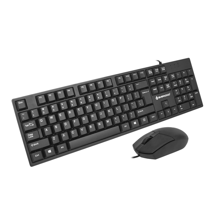 SHIPADOO D160 General Gaming Office Business Teclado com fio e conjunto de  mouse interface USB