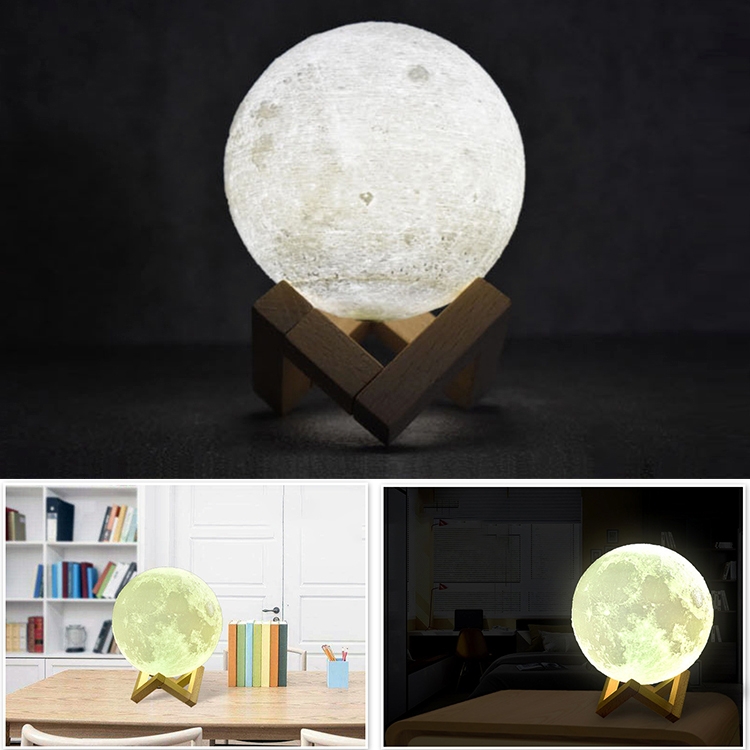3D Printing LED Customized Night Light Moon Lamp Touch Control USB Charging Gift 