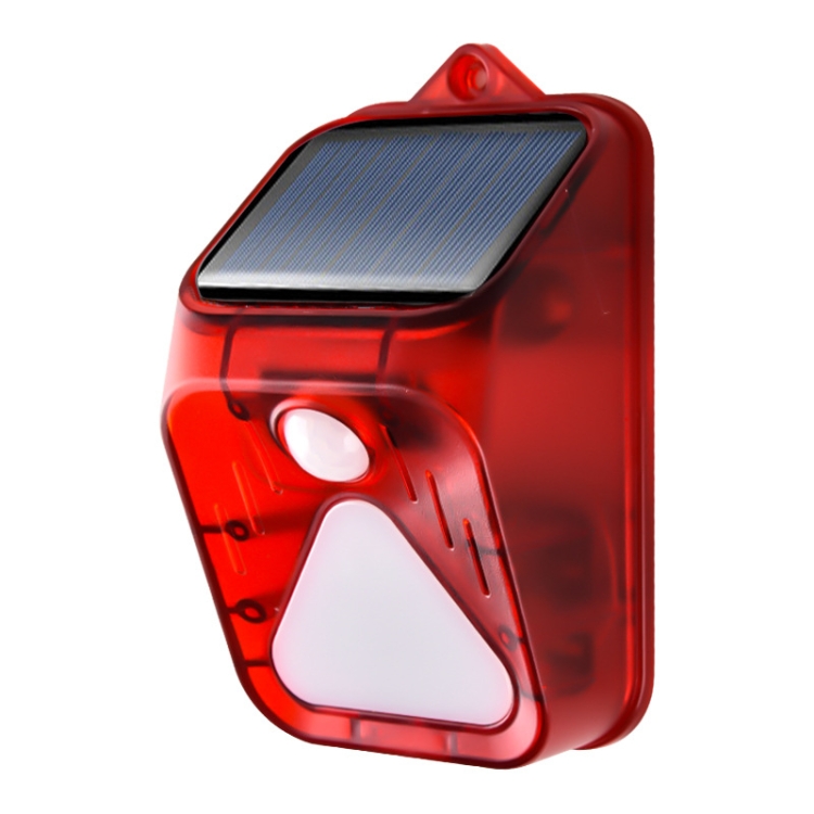 Solar Burglar Alarm Light Remote Control Human Body Induction Alarm (Red)