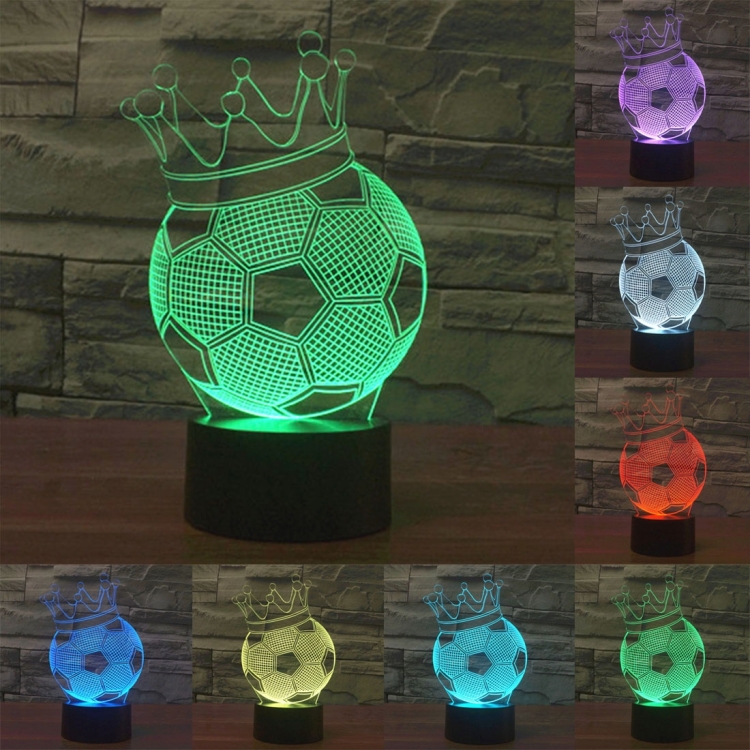 Veilleuse 3D Football pour Enfants, Lampes de Bureau Illusion 3D avec  Interrupteur Tactile 7 Couleurs, Lampe