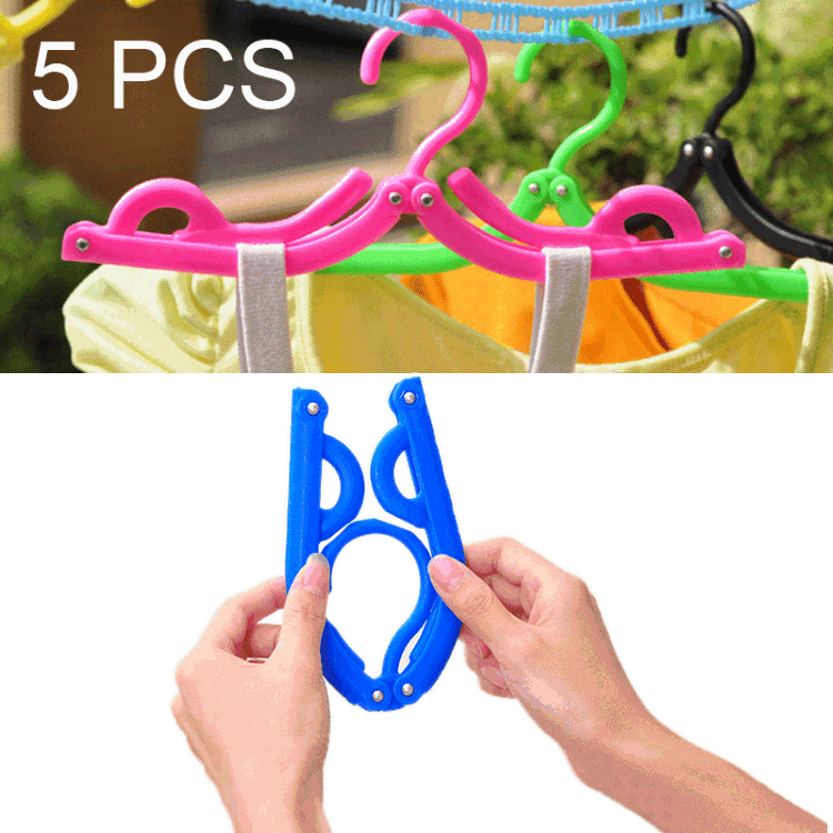5 PCS Portable Folding Multifunctional Clothes Hanger Home Traveling ...