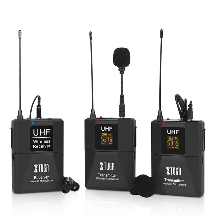 XTUGA CM8 UHF Wireless Digital Camera Lavalier Microphone