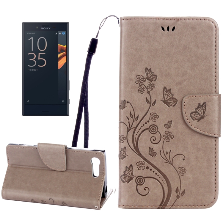For Sony Xperia X Compact Butterflies Love Horizontal Flip Leather Case Holder &