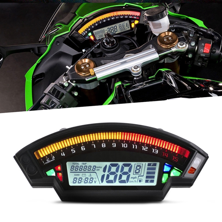Speedpark Motorrad LCD TFT Digital Tachometer 14000 U / min 6 Gang  Hintergrundbeleuchtung Motorrad Kilometerzähler für 1