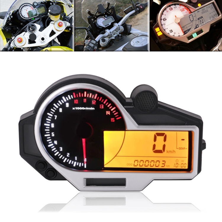Speedpark Strumento universale per moto LED colorato LCD N1-6  Contachilometri contagiri Contagiri