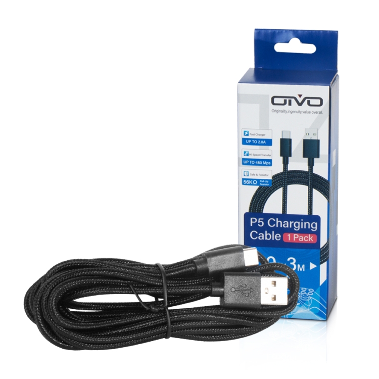 Cable 3m Micro USB Chargeur Donnees pour Manette PS4 Xbox One
