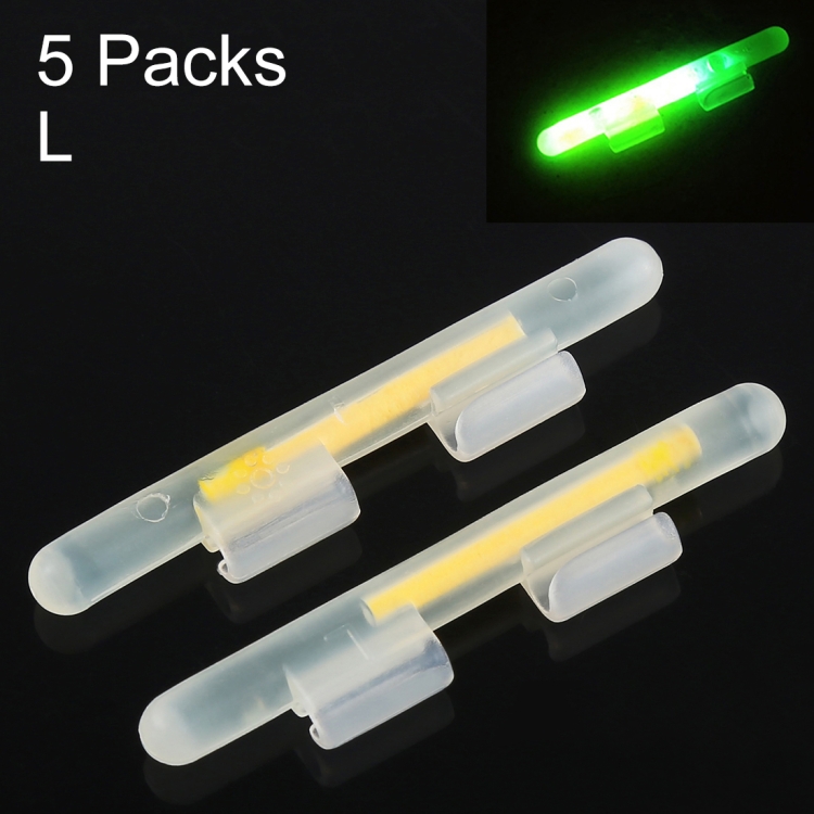 5 Packs OCEAN SUN Clip-On Luminous Float Night Fishing Light Stick, L, Fits  Rod Tip