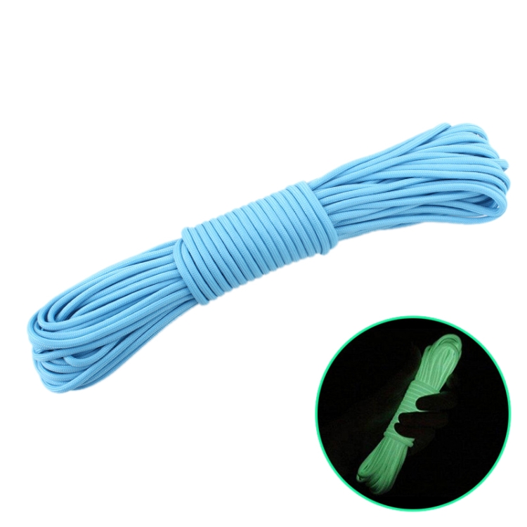 20m 9-Core Nylon+Polyester Full-light Outdoor Camping Tent Rescue Bundled  Fluorescent Climbing Rope(Blue)