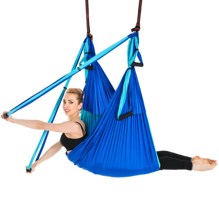 Aerial Yoga Swing Set - Yoga Hammock - Aerial Trapeze Kit + 2 Extension  Straps & eBook - Large