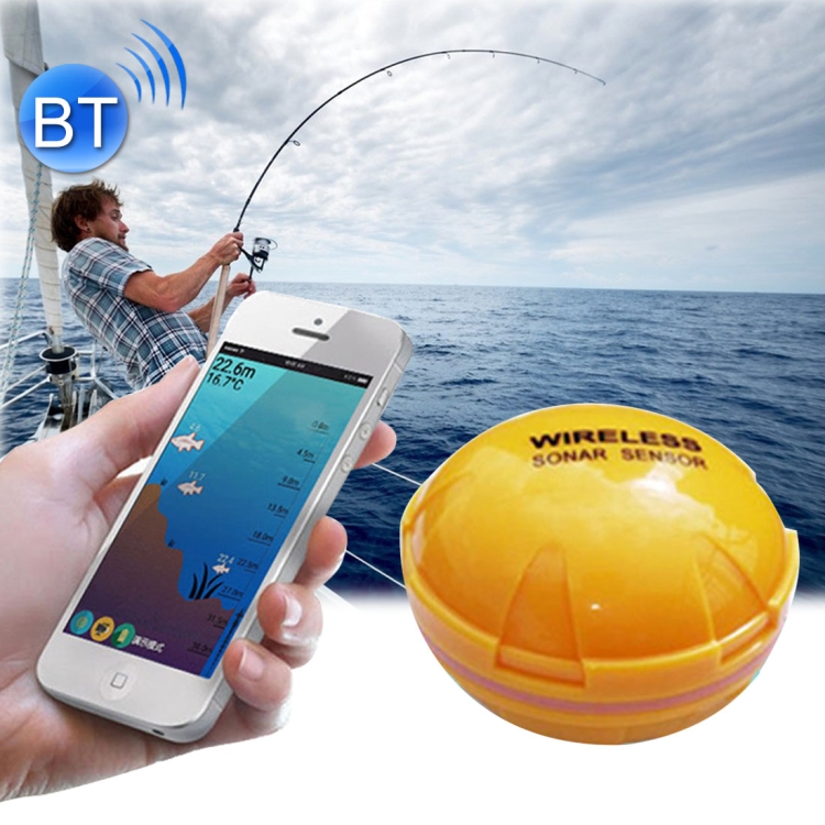 Bluetooth Fish Detector 125KHz Sonar Sensor 0.6-36m Depth Locator