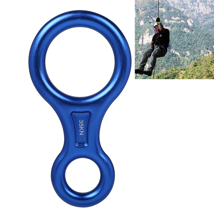 Climbing Rescue Figure 8 Descender Rappelling Gear Belay Device (Blue)