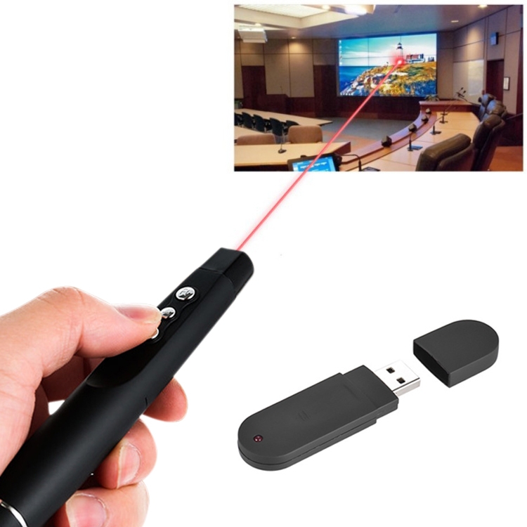 Télécommande GENERIQUE Pointeur Laser sans Fil 2,4GHZ Pointeur De Pr  Sentateur USB Télécommande De Présentation Powerpoint