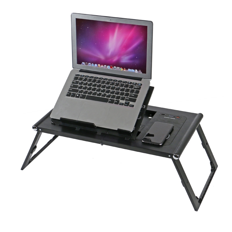 Table d'ordinateur portable pliable hauteur réglable avec - Noir