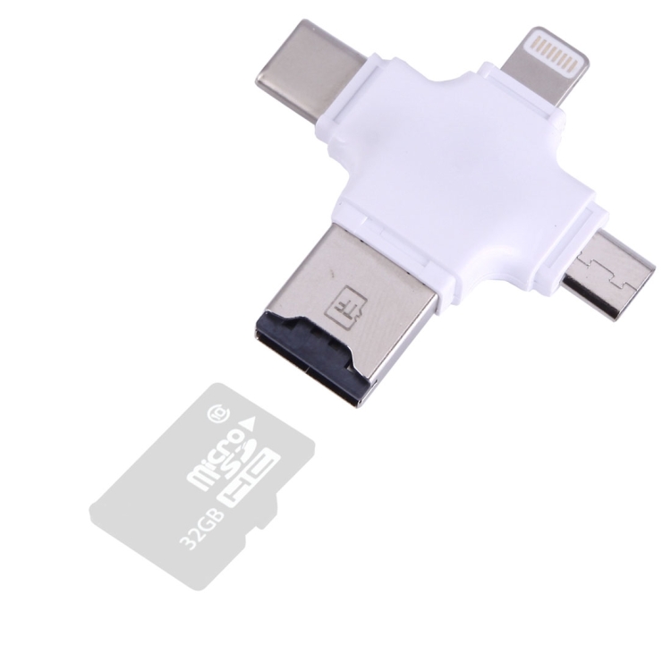 Acheter Lecteur de carte Micro Sd OTG Type C Type C vers Usb adaptateur Otg  6 en 1 USB 3.0 carte TF clé USB lecteur de carte Type C