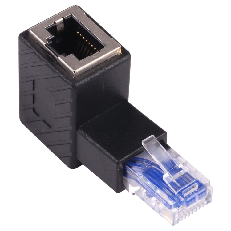 Reinig de vloer schrobben Telemacos RJ45 Male to Female Converter 90 Degrees Extension Adapter for Cat5 Cat6  LAN Ethernet Network Cable