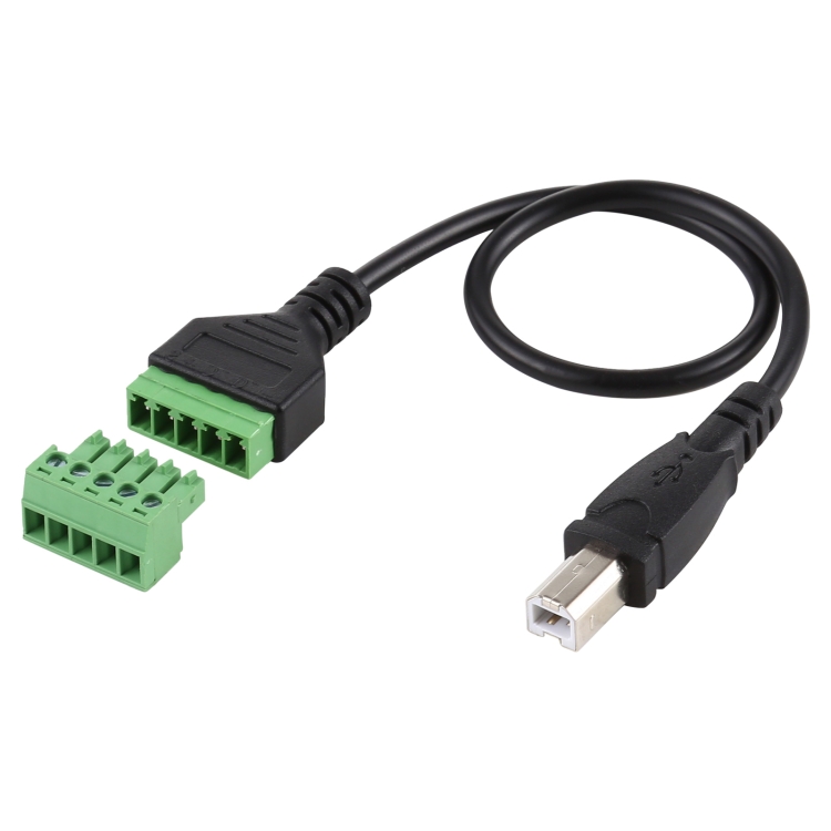 USB Type-B Male Plug To 5 Pin Pluggable Terminals Solder-free USB ...