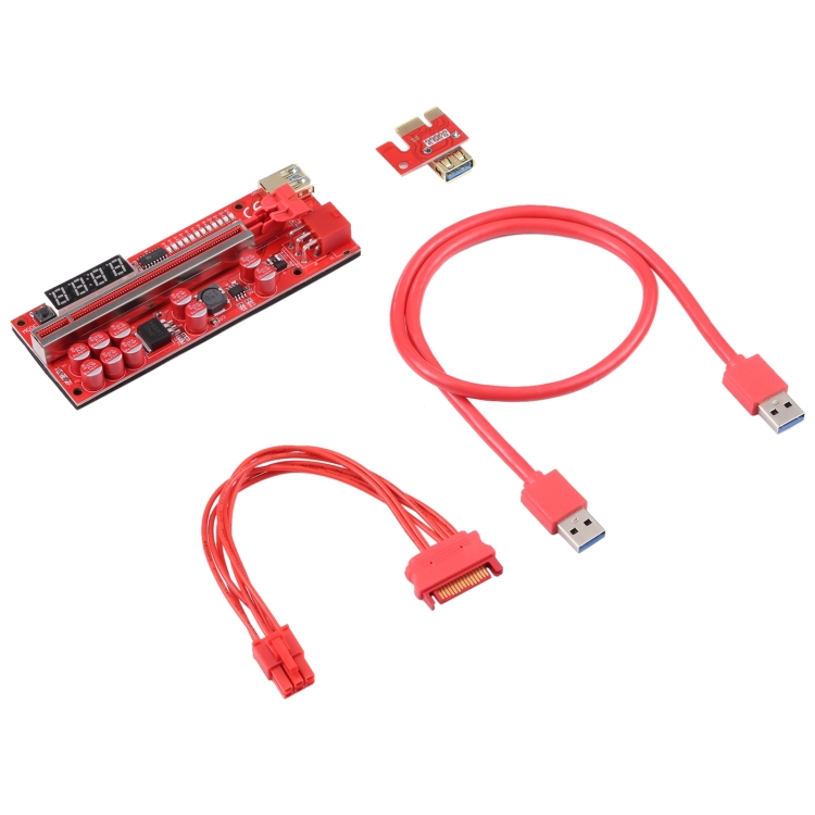 2 Pack USB 3.0 PCI-E Express 1x To 16x Extender Riser Card Adapter Power Mining 