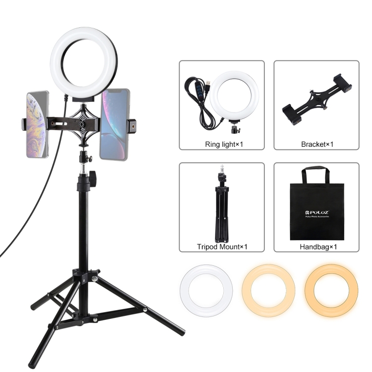 Aro de luz LED 10 para selfies / streaming / trípode / soporte par