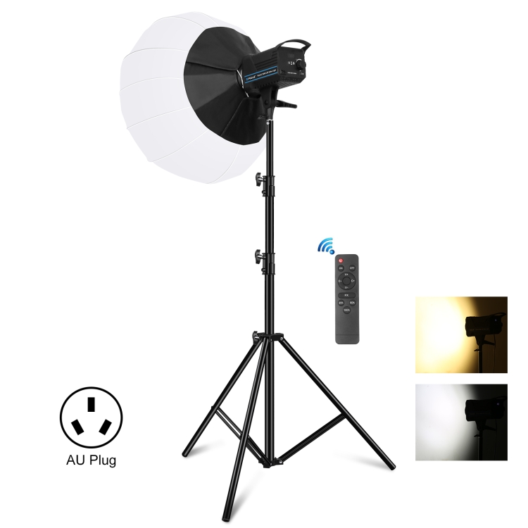 PULUZ 220V150W 3200K-5600K Studio Video Light + 2.8m Light Holder + 65cm  Foldable Lantern Softbox Photography Kit(AU Plug)