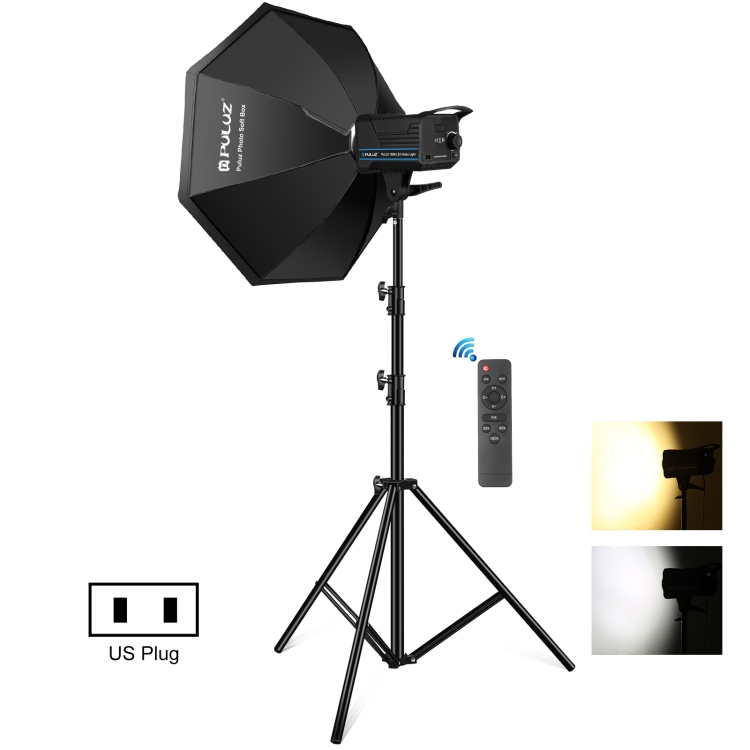PULUZ 150W 3200K-5600K Photo Studio Strobe Flash Light Kit with Softbox  Reflector & Tripod(US Plug)