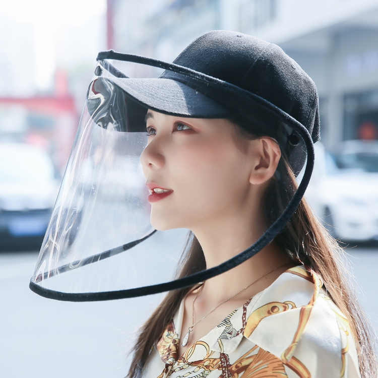 Hat-Mounted Transparent Hat Anti-fog Saliva Face Shield Eye Protective 