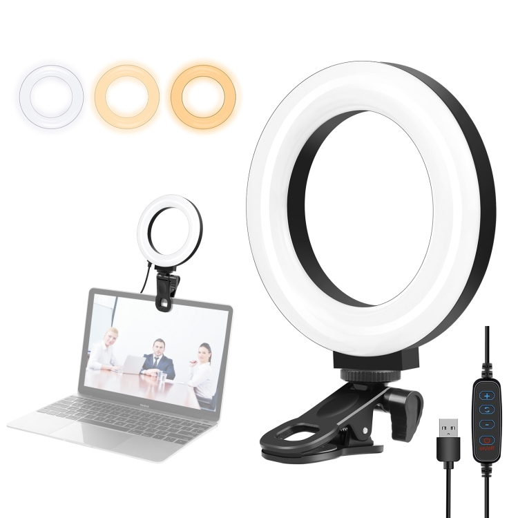 Puluz 6,2 inch/16CM USB LED Ring Vlogging light + bureau stand